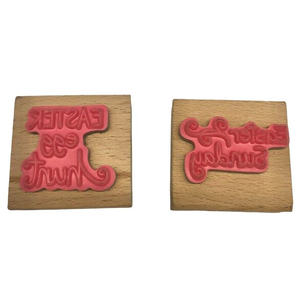 Easter 2 Piece Stamp Bundle Egg Hunt Sunday Script Crafting Decorating - Picture 4 of 7